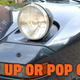 A photo of the pop-up headlights on a Porsche 928